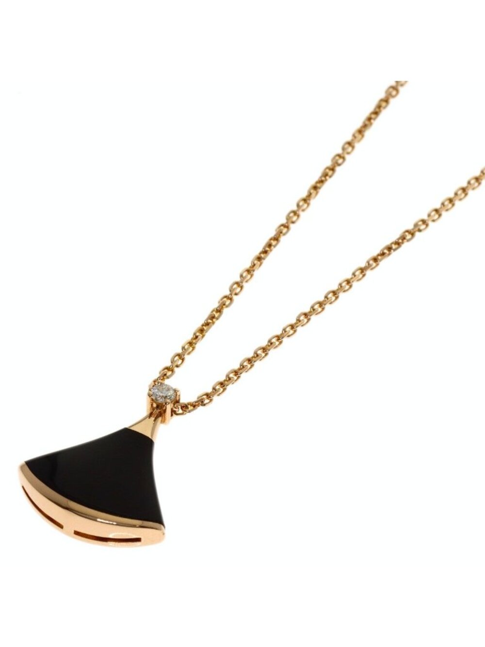 Bvlgari Diva's Dream Onyx Diamond Necklace 18k Pink Gold